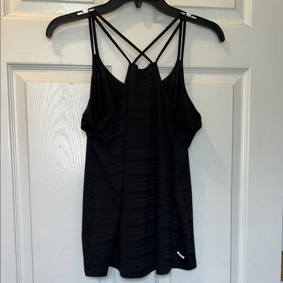 Black Strappy Women's Workout Top Size M - Picture 2 of 2